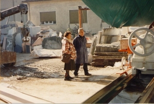 Con Giuliano Vangi in laboratorio