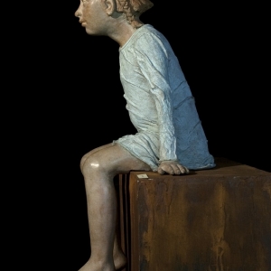 Bambina - Bronzo Policromo, h 82 cm