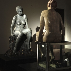 Eva contro Eva - Bronzo Policromo, h 121 cm